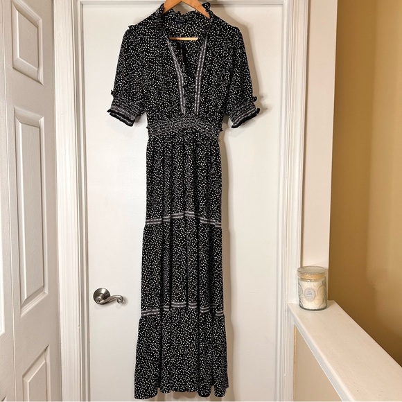Max Edition Black and White Polka Dot Maxi Dress - Size Small - Picture 2 of 11